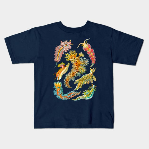 Ernst Haeckel Nudibranch Sea Slugs Kids T-Shirt by Scientistudio